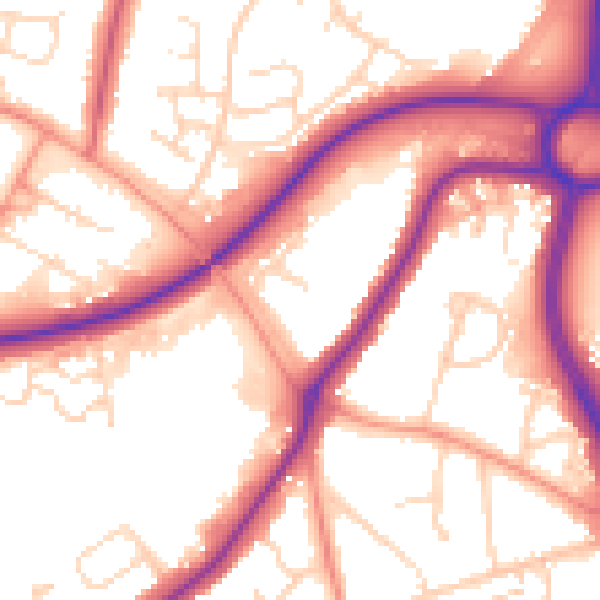 Daytime road noise heatmap for NN3 7BG