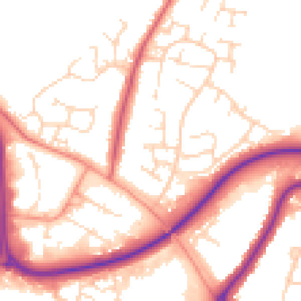 Daytime road noise heatmap for NN3 7BN