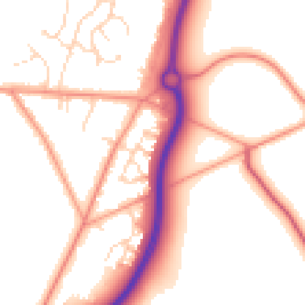 Daytime road noise heatmap for NN3 7DQ