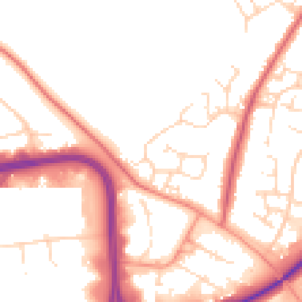 Daytime road noise heatmap for NN3 7LD
