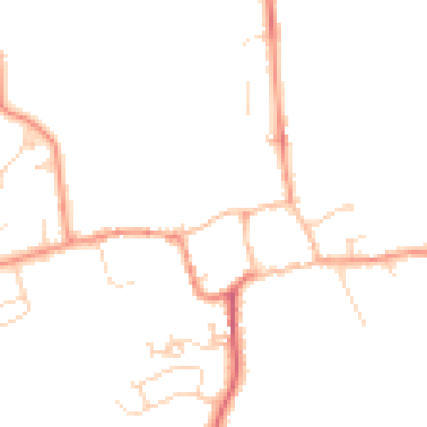 Daytime road noise heatmap for NN3 7SW