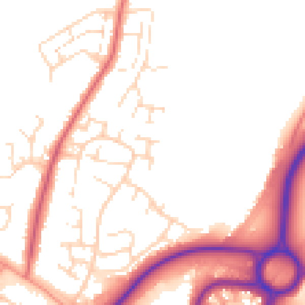 Daytime road noise heatmap for NN3 7TX