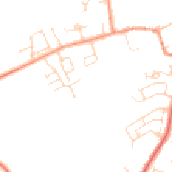 Daytime road noise heatmap for NN3 7WE