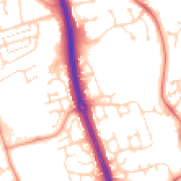 Daytime road noise heatmap for NN3 8BF