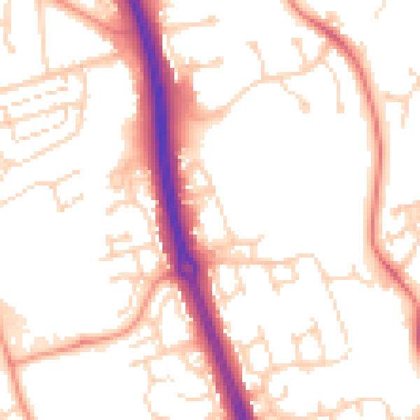 Daytime road noise heatmap for NN3 8BP