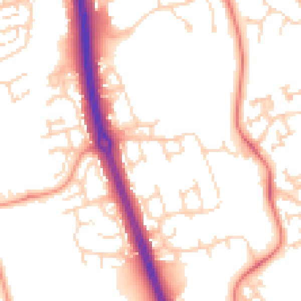 Daytime road noise heatmap for NN3 8HB