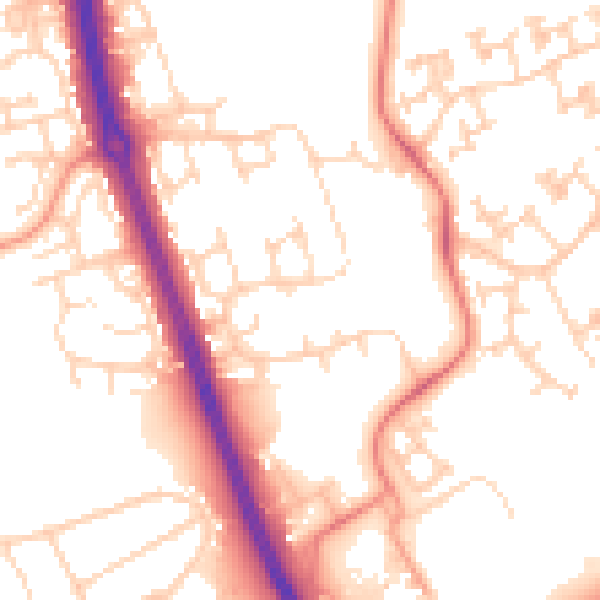 Daytime road noise heatmap for NN3 8HD