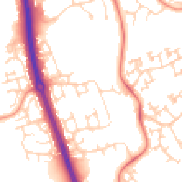 Daytime road noise heatmap for NN3 8HE