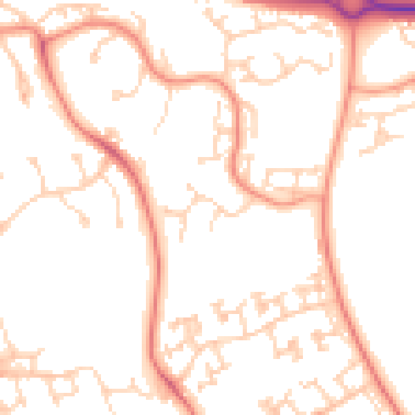 Daytime road noise heatmap for NN3 8JD