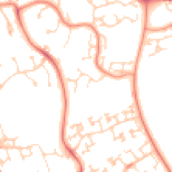 Daytime road noise heatmap for NN3 8JE