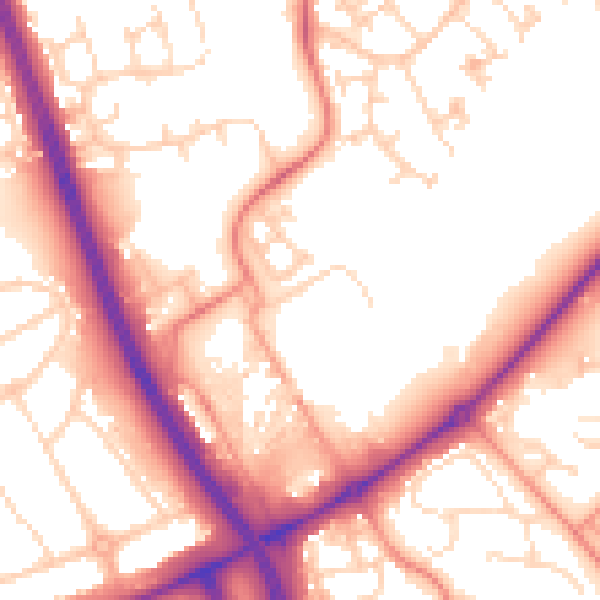 Daytime road noise heatmap for NN3 8JH