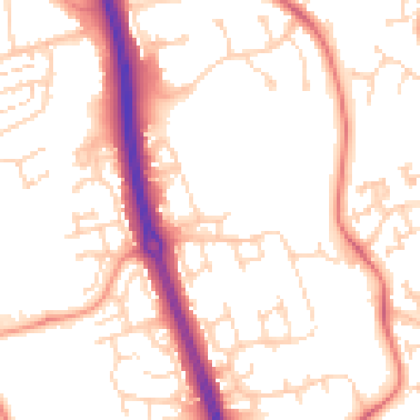 Daytime road noise heatmap for NN3 8JN