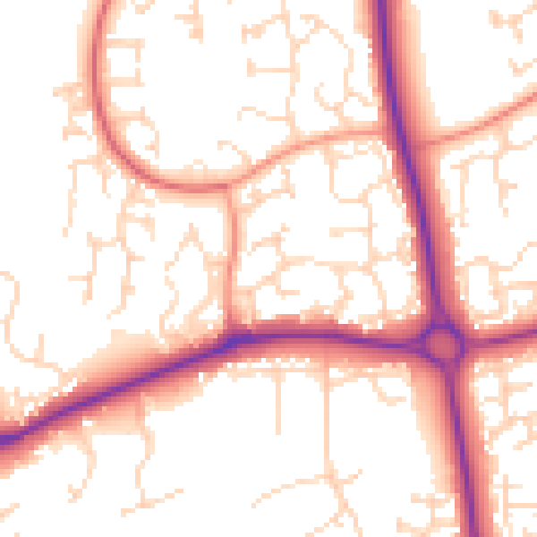 Daytime road noise heatmap for NN3 8PE