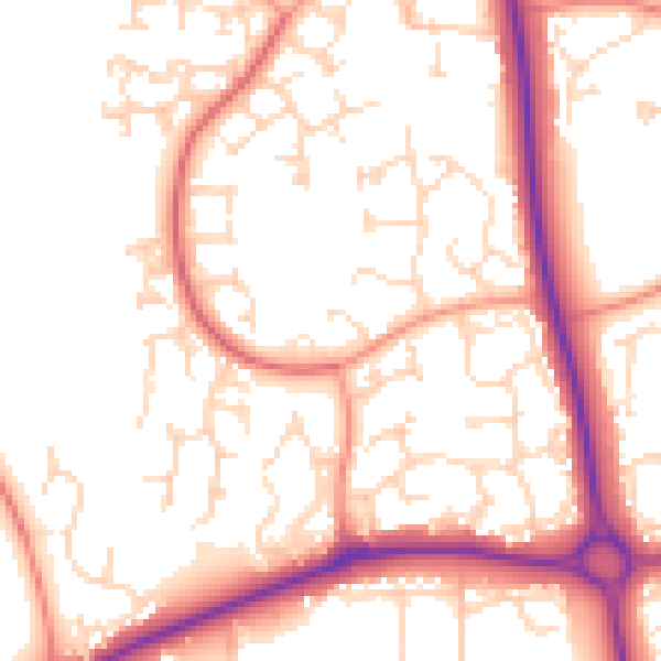 Daytime road noise heatmap for NN3 8QE
