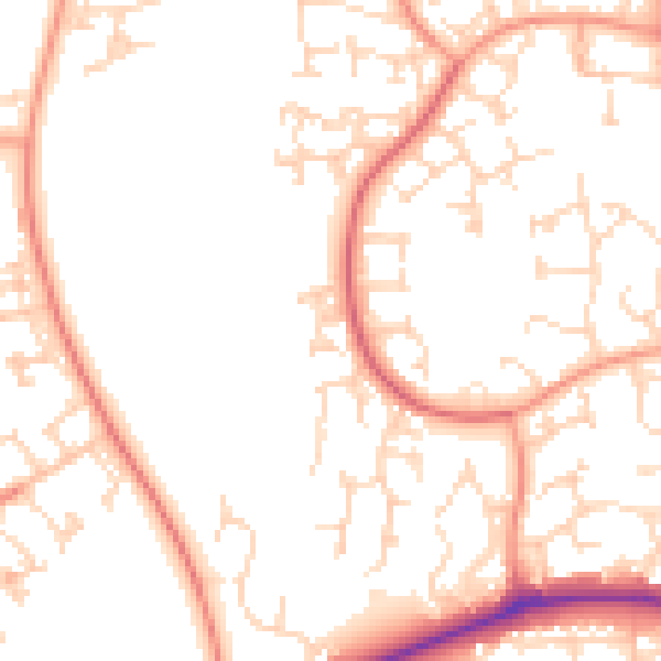Daytime road noise heatmap for NN3 8QJ