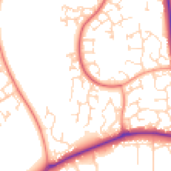 Daytime road noise heatmap for NN3 8QS