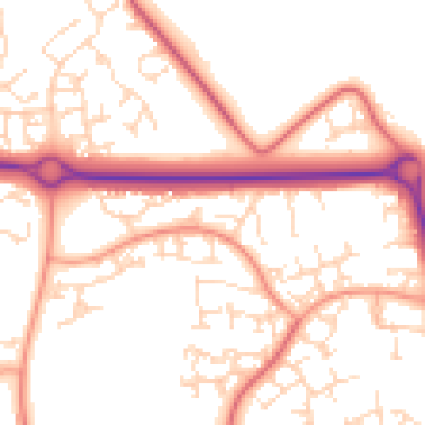 Daytime road noise heatmap for NN3 8SA