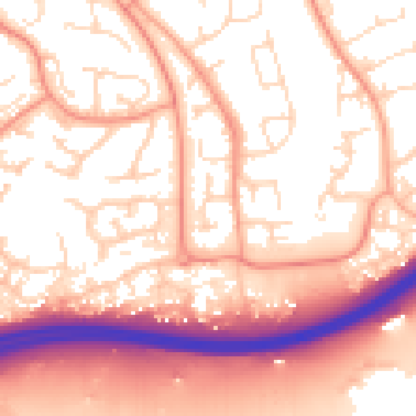 Daytime road noise heatmap for NN3 9AJ