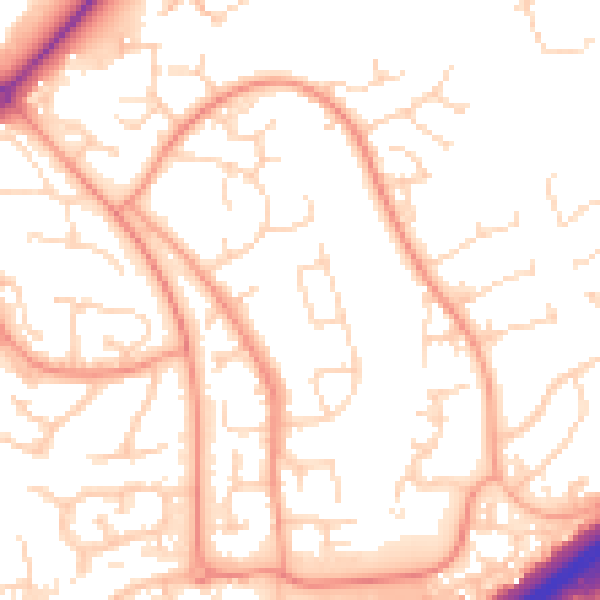 Daytime road noise heatmap for NN3 9AP