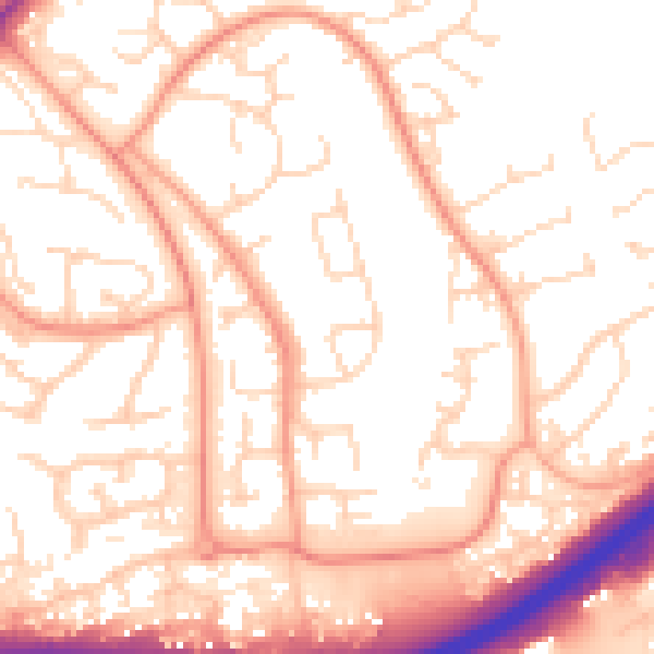 Daytime road noise heatmap for NN3 9AW