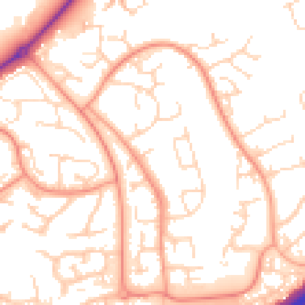 Daytime road noise heatmap for NN3 9BA