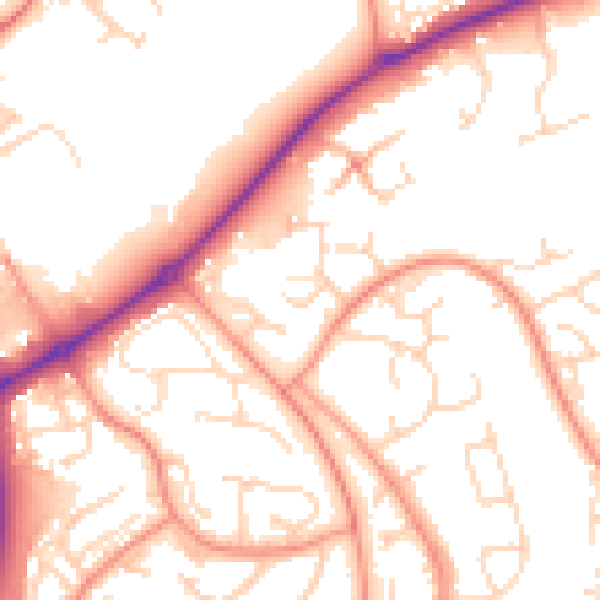 Daytime road noise heatmap for NN3 9BG