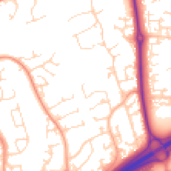 Daytime road noise heatmap for NN3 9BS
