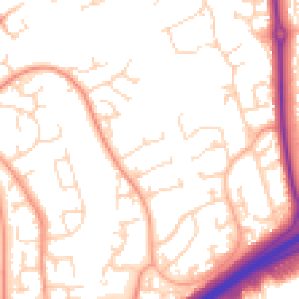 Daytime road noise heatmap for NN3 9BW