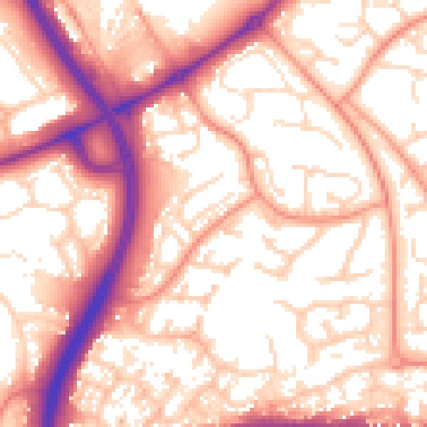 Daytime road noise heatmap for NN3 9DP