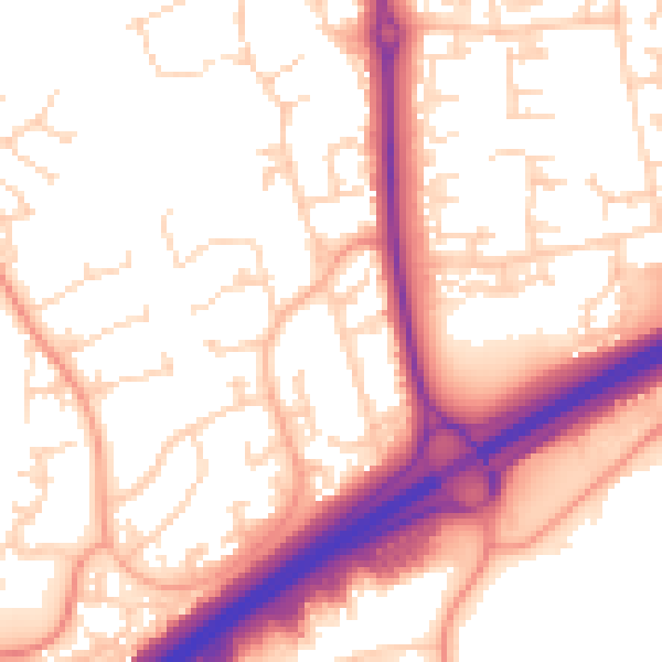 Daytime road noise heatmap for NN3 9DS
