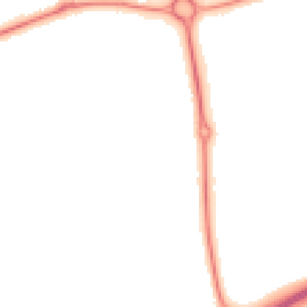 Night-time road noise heatmap for NN3 9DT