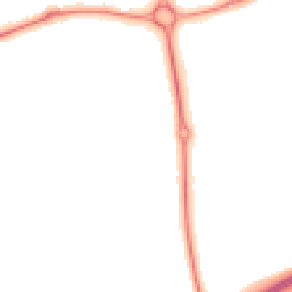 Night-time road noise heatmap for NN3 9DX