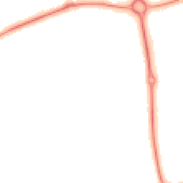 Night-time road noise heatmap for NN3 9EA