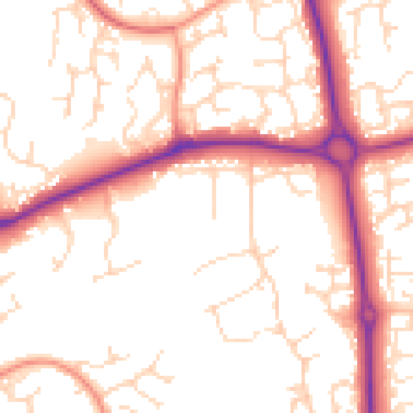 Daytime road noise heatmap for NN3 9EG