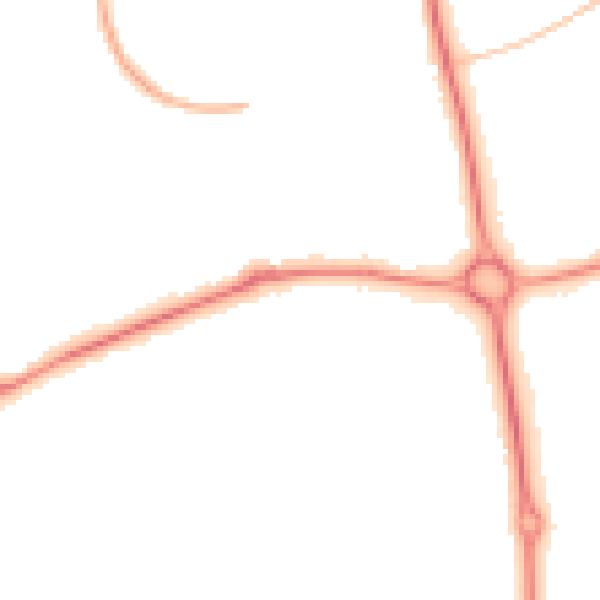 Night-time road noise heatmap for NN3 9EQ