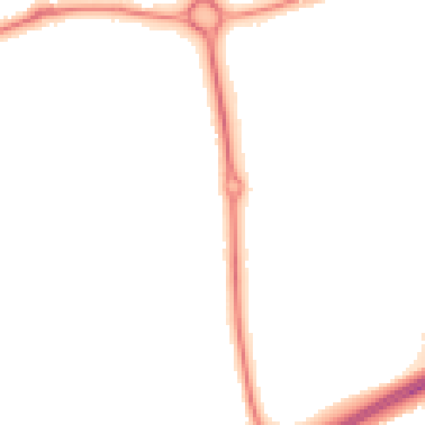 Night-time road noise heatmap for NN3 9HE