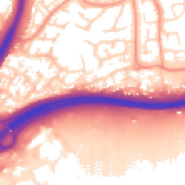 Daytime road noise heatmap for NN3 9HQ