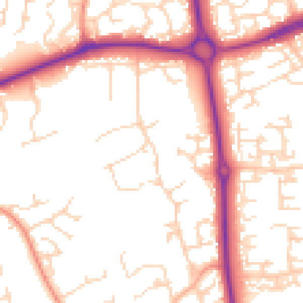 Daytime road noise heatmap for NN3 9JN