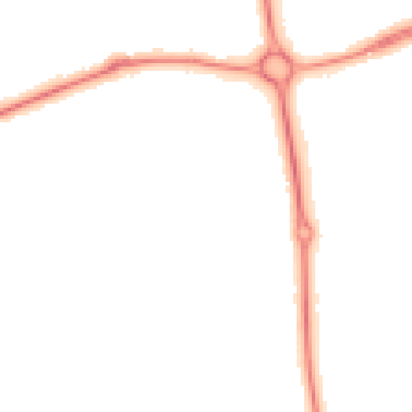 Night-time road noise heatmap for NN3 9JN