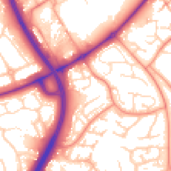Daytime road noise heatmap for NN3 9SG