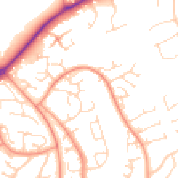 Daytime road noise heatmap for NN3 9TL