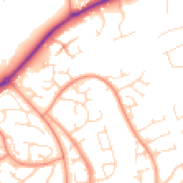 Daytime road noise heatmap for NN3 9TN