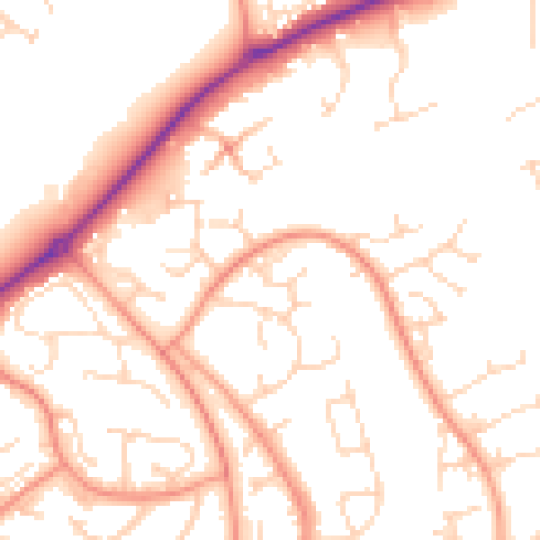 Daytime road noise heatmap for NN3 9TQ