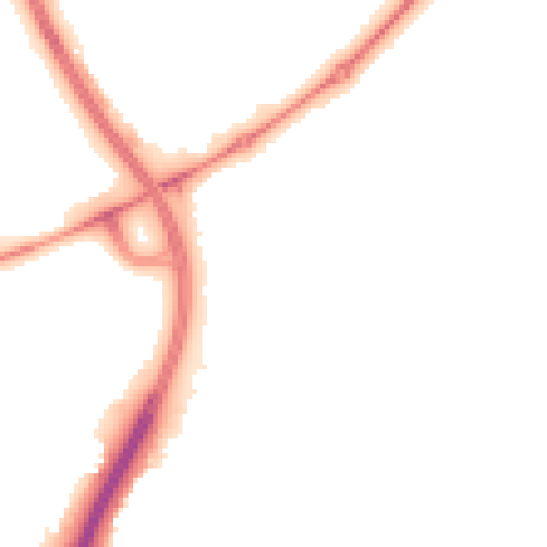 Night-time road noise heatmap for NN3 9UA