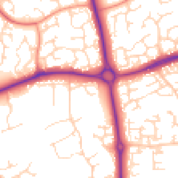 Daytime road noise heatmap for NN3 9XD
