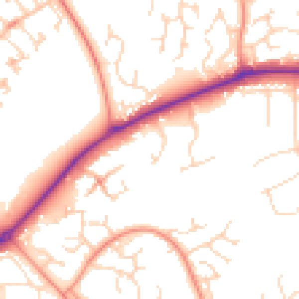 Daytime road noise heatmap for NN3 9YW
