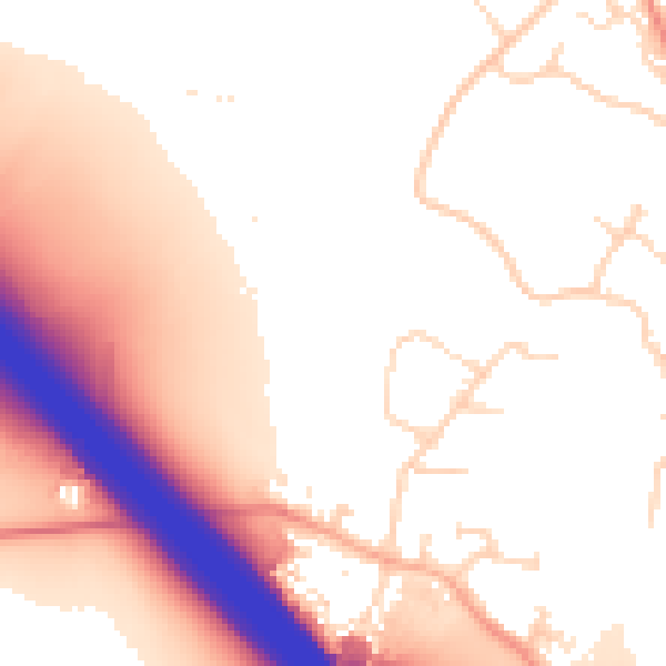 Daytime road noise heatmap for NN4 0AJ