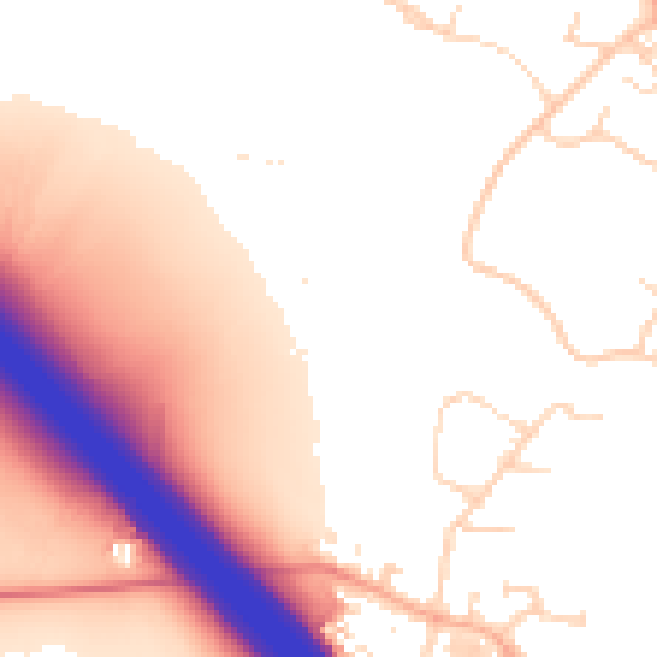 Daytime road noise heatmap for NN4 0AP