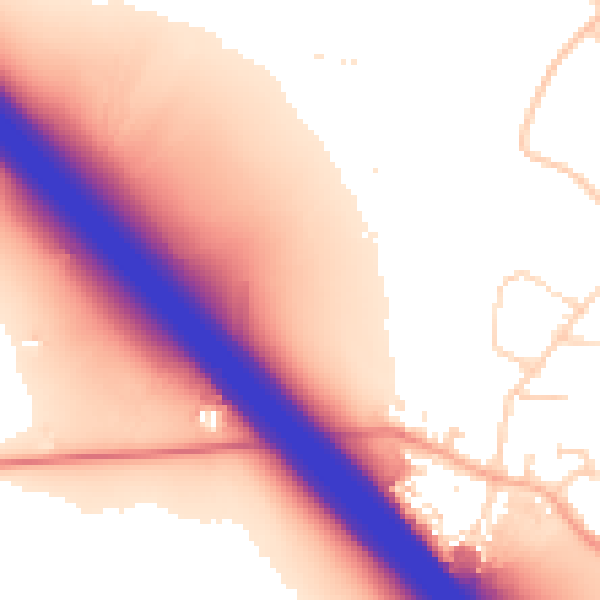 Daytime road noise heatmap for NN4 0AT