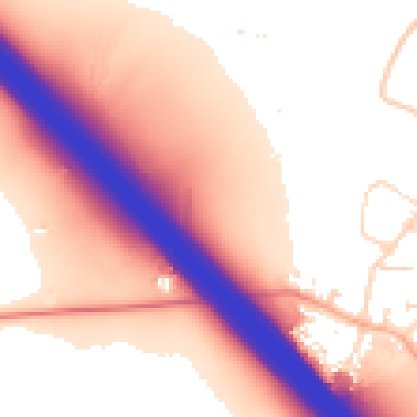 Daytime road noise heatmap for NN4 0AU